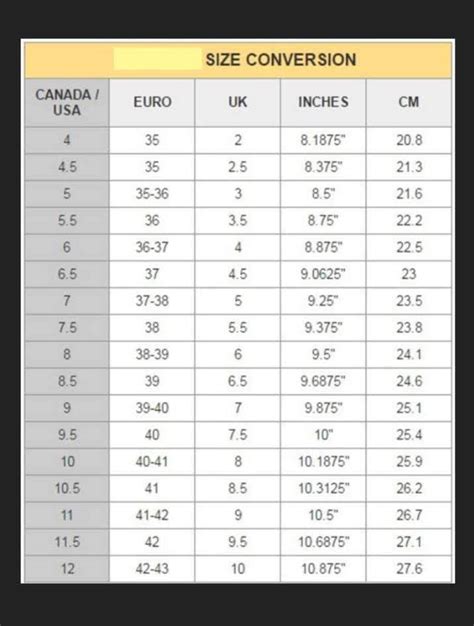 hermes sandals size chart